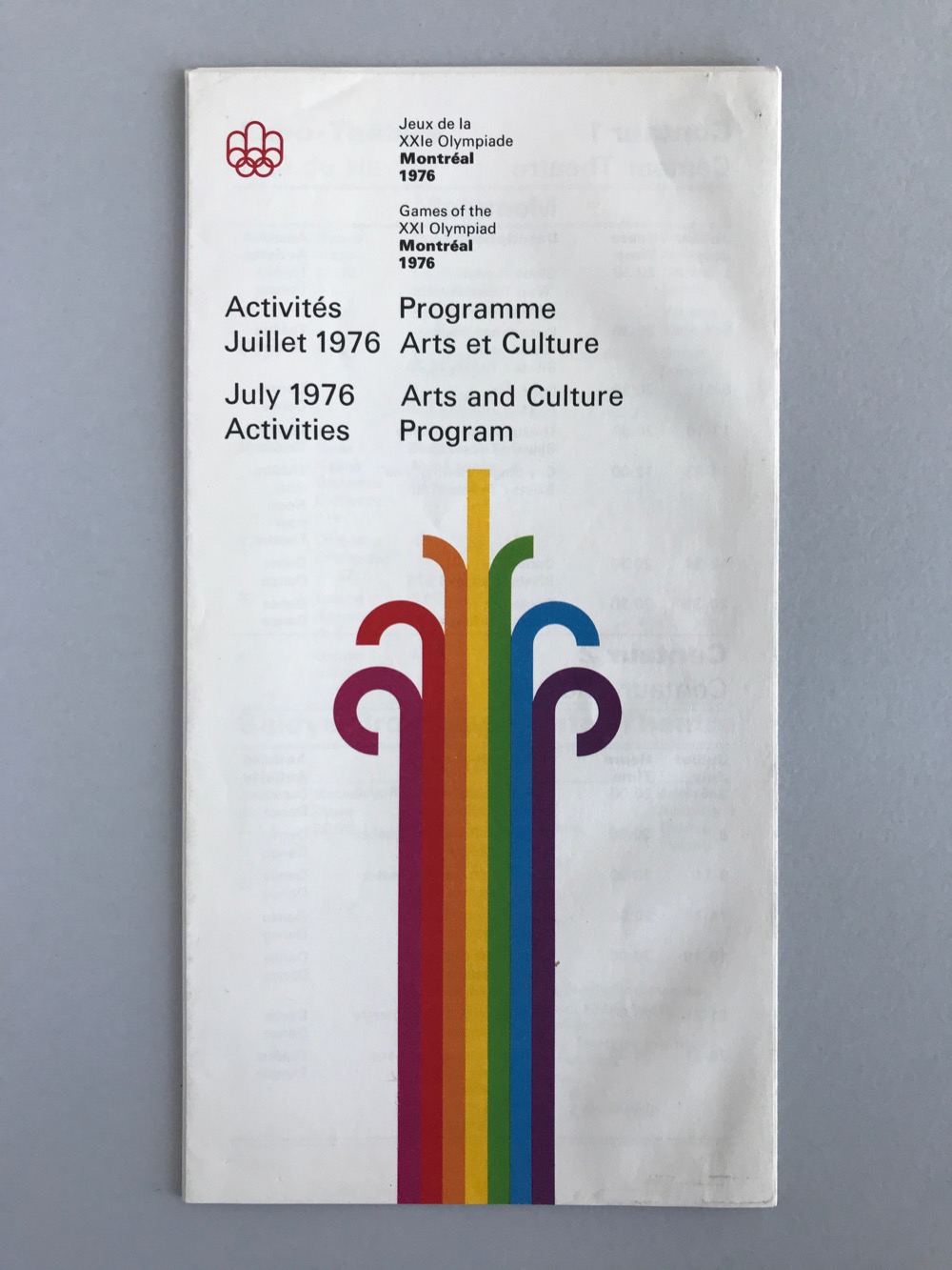 Arts and culture program pamphlet - July 1976