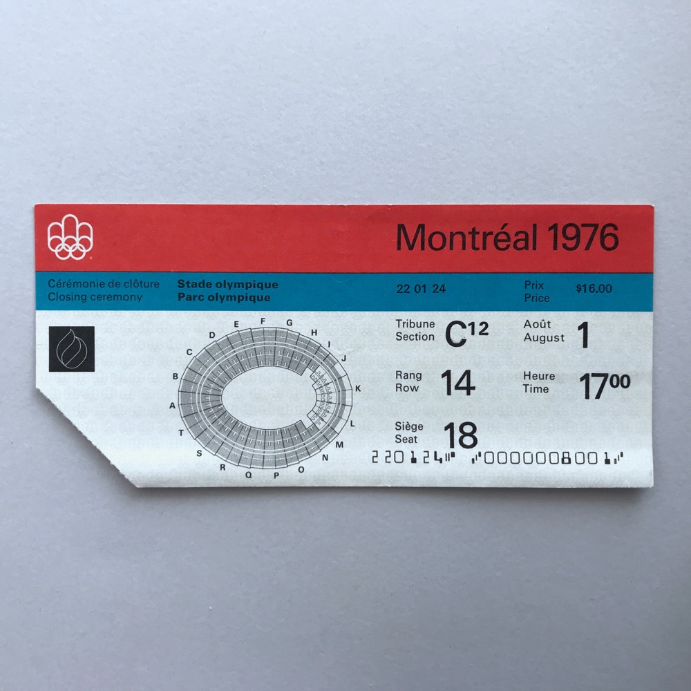Closing ceremony ticket